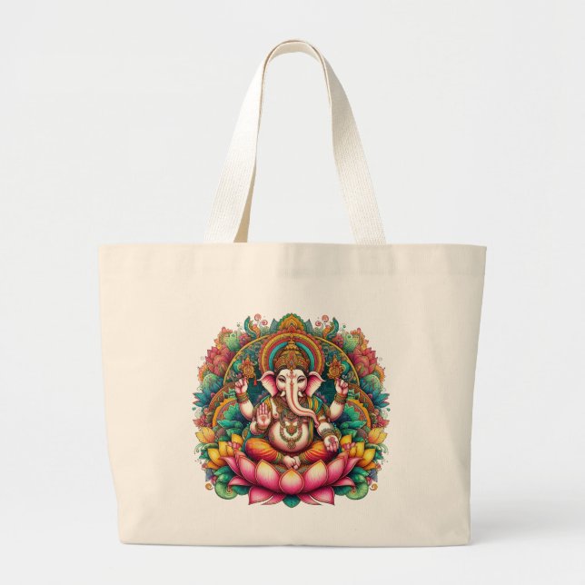 Bolso De Tela Gigante Ganesha: Bringer de la prosperidad (Frente)