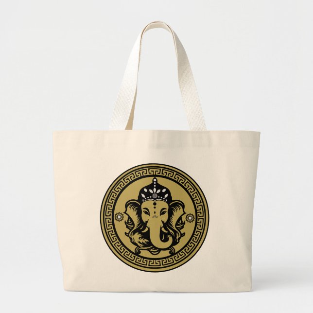 Bolso De Tela Gigante Ganesha Themed Hindu Art Print (Frente)