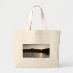 Bolso De Tela Gigante Gansos canadienses y puesta de sol sobre el embals