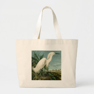 Bolso De Tela Gigante Garza Blanca de Audubon Ave Birding