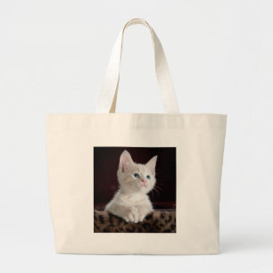 Bolso De Tela Gigante Gatito Blanco Súper Lindo