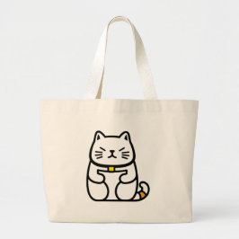 Bolso De Tela Gigante Gato afortunado japonés o Maneki-Neko