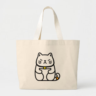 Bolso De Tela Gigante Gato afortunado japonés o Maneki-Neko