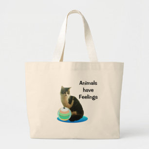 Bolso De Tela Gigante Gato atigrado hermoso