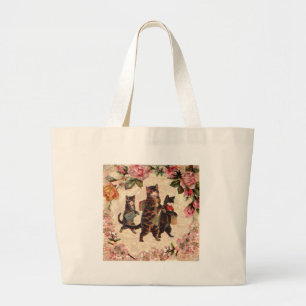 Bolso De Tela Gigante Gato Bonito Vintage Gatitos antiguos