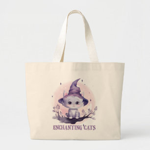 Bolso De Tela Gigante Gato de bruja encantador