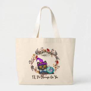 Bolso De Tela Gigante Gato de bruja lindo y puntiagudo