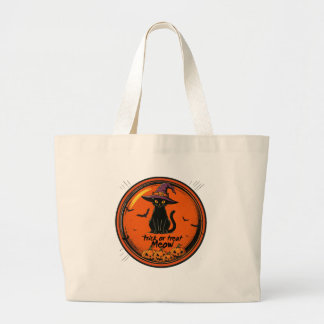 Bolso De Tela Gigante gato de Halloween
