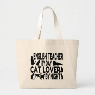 Bolso De Tela Gigante Gato del profesor de inglés Lover