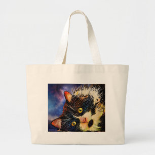 Bolso De Tela Gigante Gato del smoking