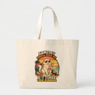 Bolso De Tela Gigante Gato Divertido de Verano "Admítelo Me Extrañarás"