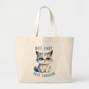 Bolso De Tela Gigante Gato Gruñón - No Rápido, Solo Furioso