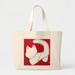 Bolso De Tela Gigante Gato lindo con luces Navidades