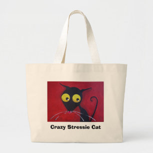 Bolso De Tela Gigante Gato loco de Stressie