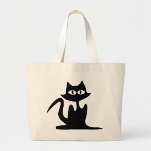 BOLSO DE TELA GIGANTE GATO NEGRO