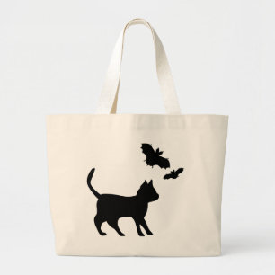 Bolso De Tela Gigante Gato negro con murciélago