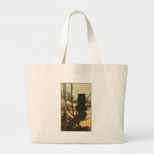 Bolso De Tela Gigante Gato negro de Halloween aterrador vintage Rackham