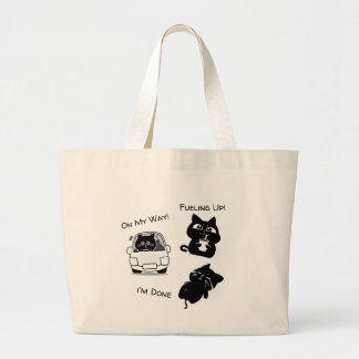 Bolso De Tela Gigante Gato negro divertido meme de humor diario con text