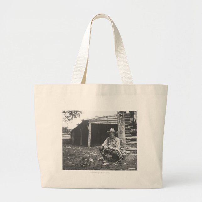 Bolso De Tela Gigante Gato que come fuera de una poder de café (Frente)