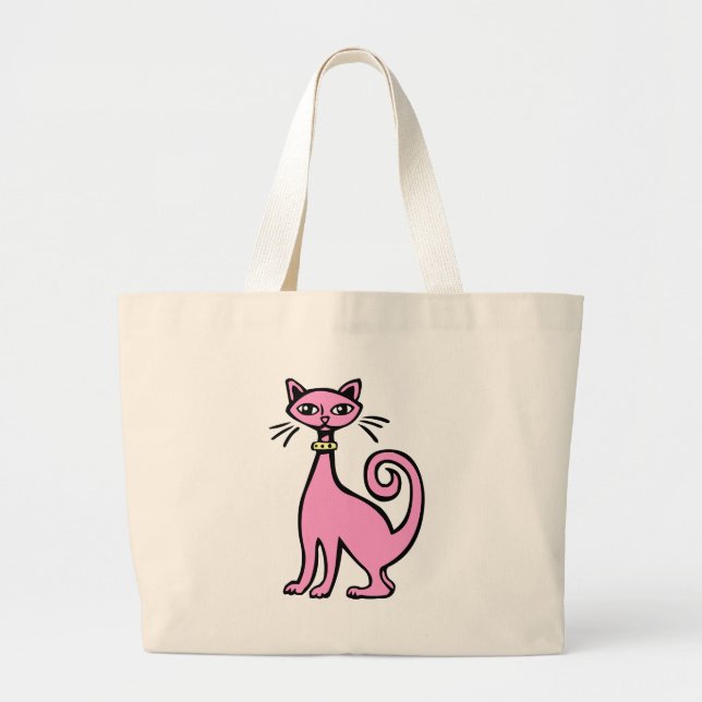 Bolso De Tela Gigante Gato retro (Frente)