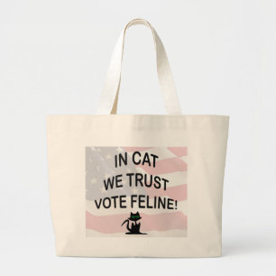 Bolso De Tela Gigante Gato votado con bandera estadounidense