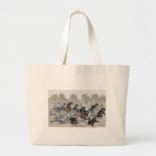 Bolso De Tela Gigante Gatos del montar a caballo de la bicicleta