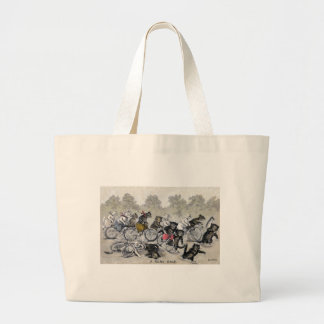 Bolso De Tela Gigante Gatos del montar a caballo de la bicicleta