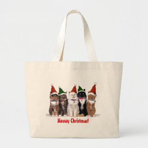 Bolso De Tela Gigante "Gatos del navidad de Meowy "