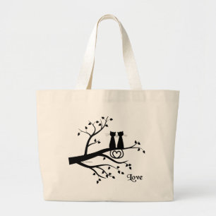 Bolso De Tela Gigante Gatos en amor