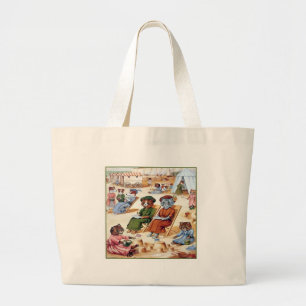 Bolso De Tela Gigante Gatos en la playa de Louis Wain