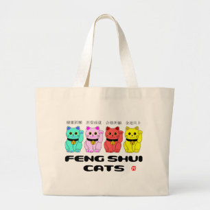 Bolso De Tela Gigante Gatos Feng shui Beckoning