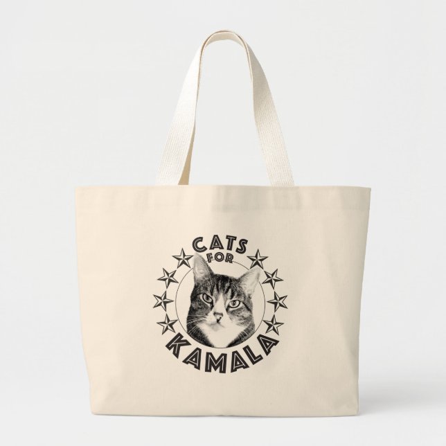 Bolso De Tela Gigante Gatos para Kamala 2024 (Frente)