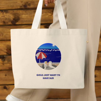 Bolso De Tela Gigante Gaviotas Solo Quieren Tener Sol Gaviota Divertida