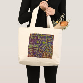 Bolso De Tela Gigante Gelli Print Stencil Resumen Arte