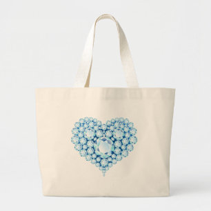 Bolso De Tela Gigante Gemas del corazón de zafiro azul