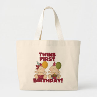 Bolso De Tela Gigante Gemelos, primera camiseta de cumpleaños y regalos