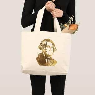 Bolso De Tela Gigante George Washington Portrait Gold Parece Elegante