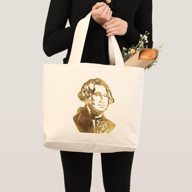 Bolso De Tela Gigante George Washington Portrait Gold Parece Elegante (Anverso (producto))