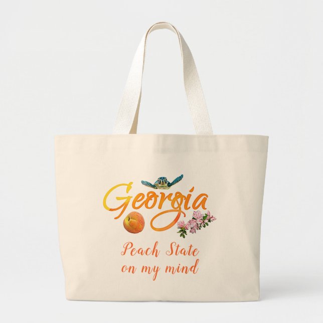 Bolso De Tela Gigante Georgia Peach State En Mi Mente (Frente)