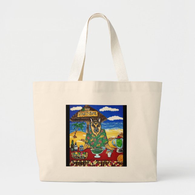 Bolso De Tela Gigante German Shepherd Bartender (Frente)