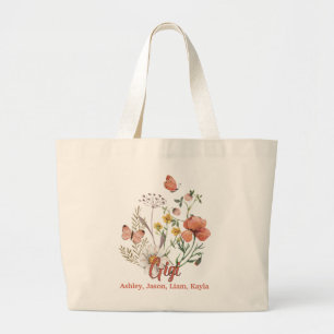 Bolso De Tela Gigante Gigi Flor Floral Floral Tote Personalizado persona