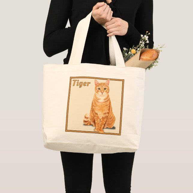 Bolso De Tela Gigante Ginger Tabby Tiger Cat personalizado (Anverso (producto))