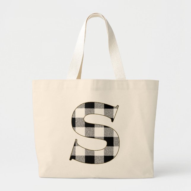 Bolso De Tela Gigante Gingham Check S (Frente)