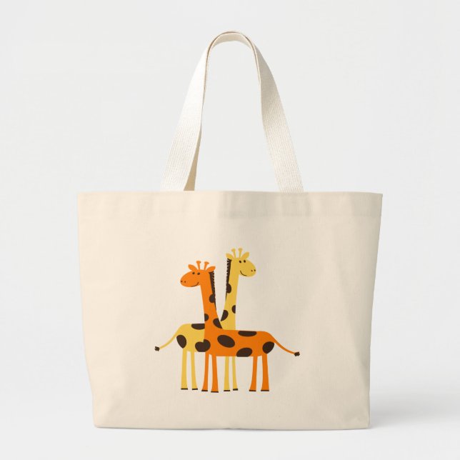 Bolso De Tela Gigante giraffe africa safari fauna silvestre (Frente)