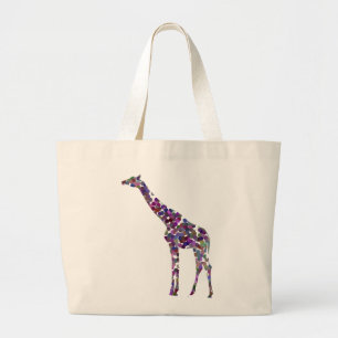 Bolso De Tela Gigante Giraffe de manchas multicolores