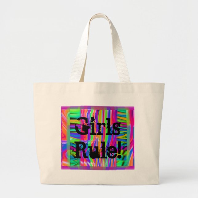 Bolso De Tela Gigante ¡GirlsRule! por FlyingBeauties (Frente)