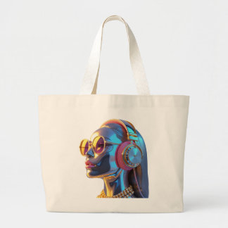 Bolso De Tela Gigante Glam futurista: musa cromada
