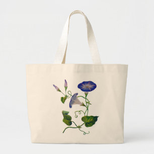 Bolso De Tela Gigante Glorias mortales azules bordadas