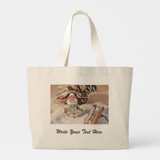 Bolso De Tela Gigante Gnomes en la pintura de la acuarela de nieve (Reverso)