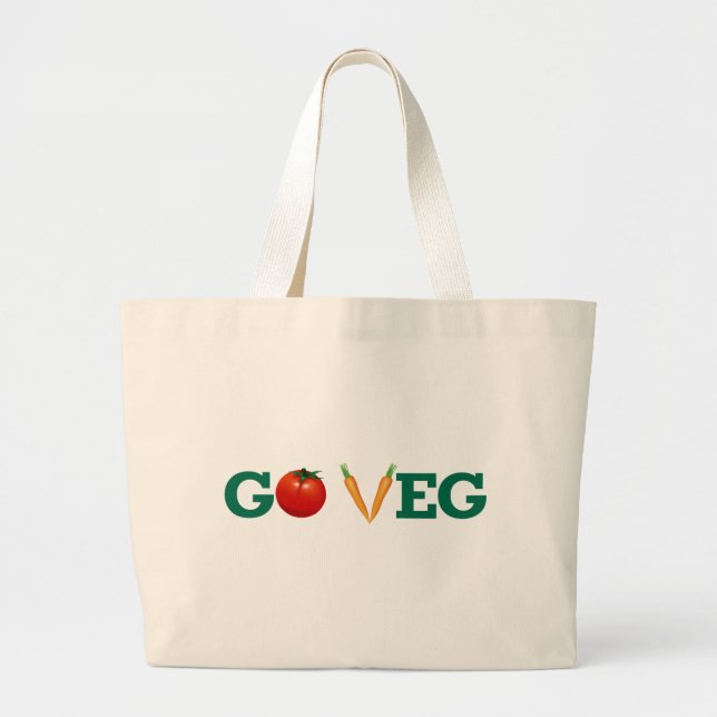 Bolso De Tela Gigante Go Veg Tote Bag (Frente)